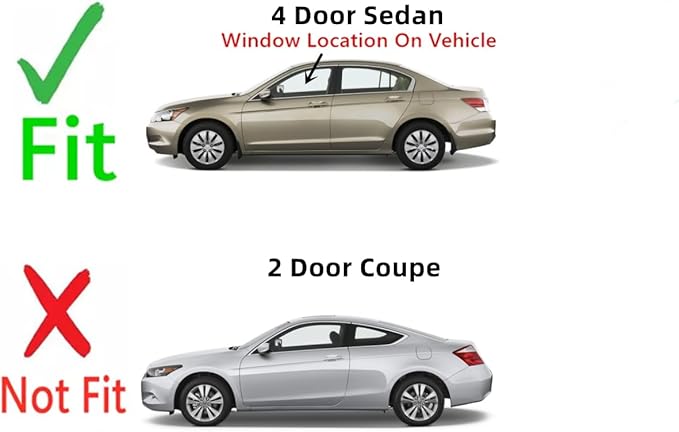 Driver Left Side Front Door Window Door Glass Compatible with Honda Accord 4 Door Sedan 2008-2012 Models