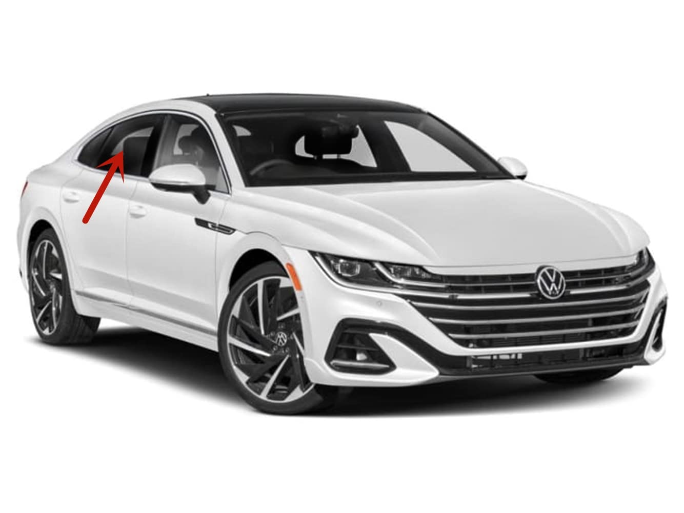 Passenger Right Side Rear Door Window Door Glass Compatible with Volkswagen Arteon 2019-2024 Models