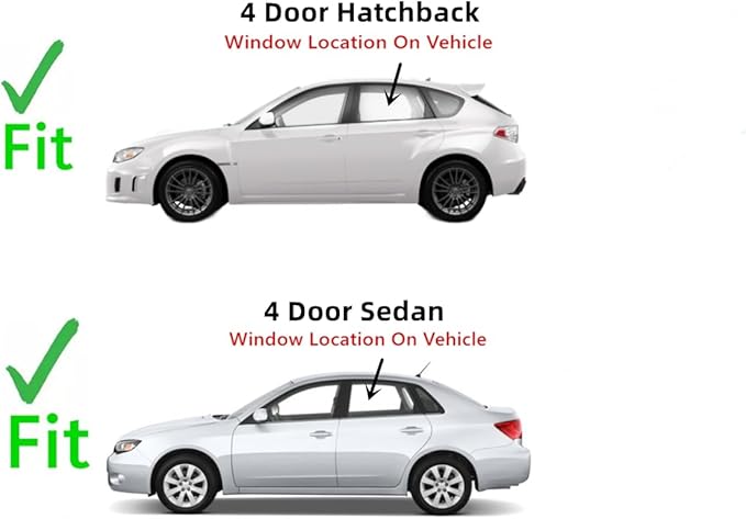 Driver Left Side Rear Door Window Door Glass Compatible with Subaru Impreza WRX 4 Door Sedan/Hatchback 2008-2014 Models