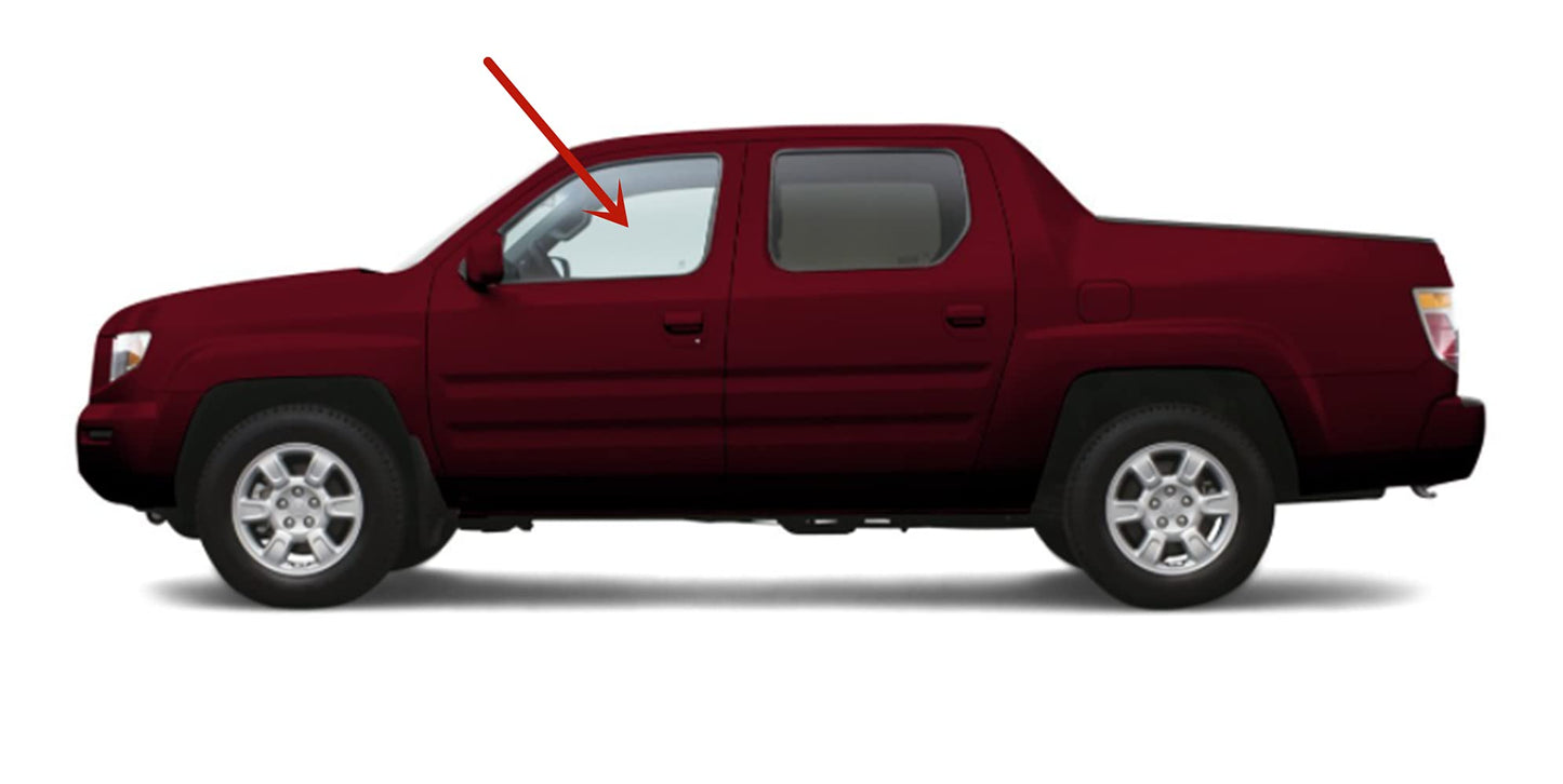 Driver Left Side Front Door Window Door Glass Compatible with Honda Ridgeline 4 Door Crew Cab 2006-2014 Models