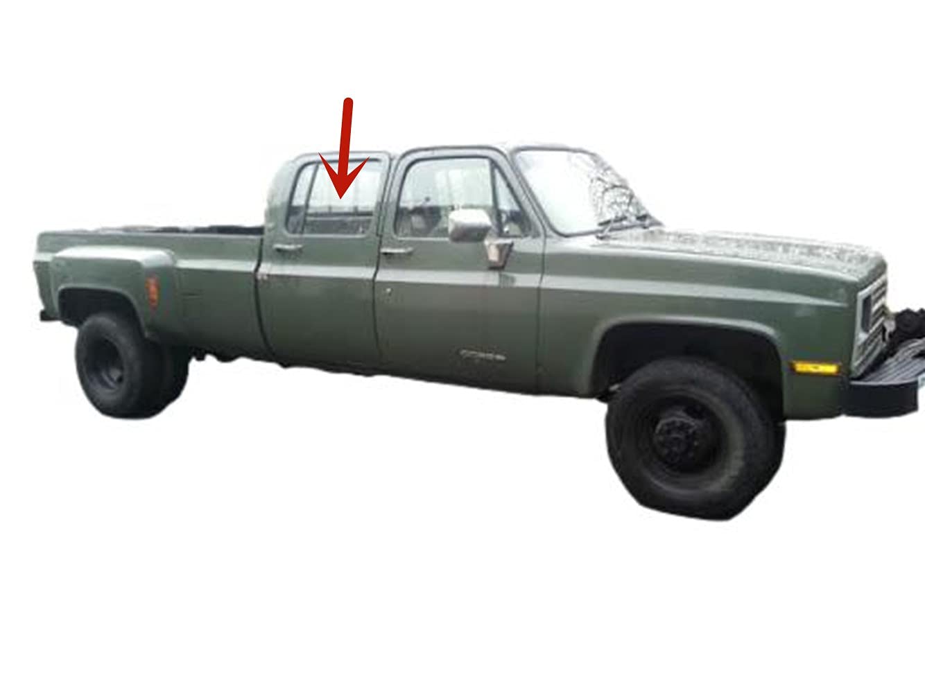 Passenger Right Side Rear Door Window Door Glass Compatible with Chevrolet Suburban/GMC Suburban/Chevroket Pickup/GMC Pickup 1981-1991 4 Door Models