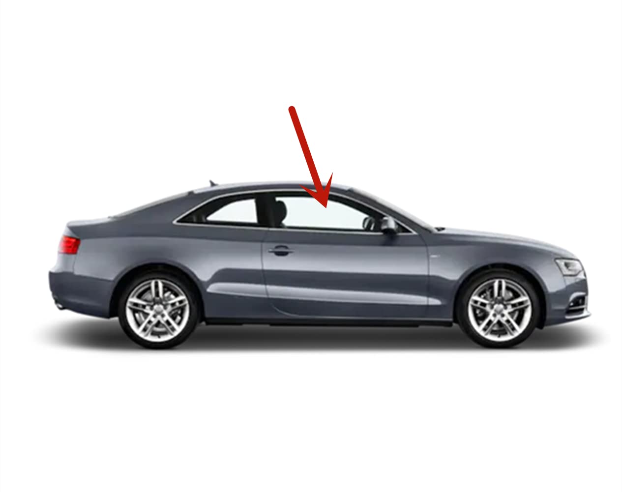 Tempered Passenger Right Side Door Window Door Glass Compatible with Audi A5 S5 RS5 2008-2016 2-Door Coupe Models Only (Not For Convertible or Hatchback)