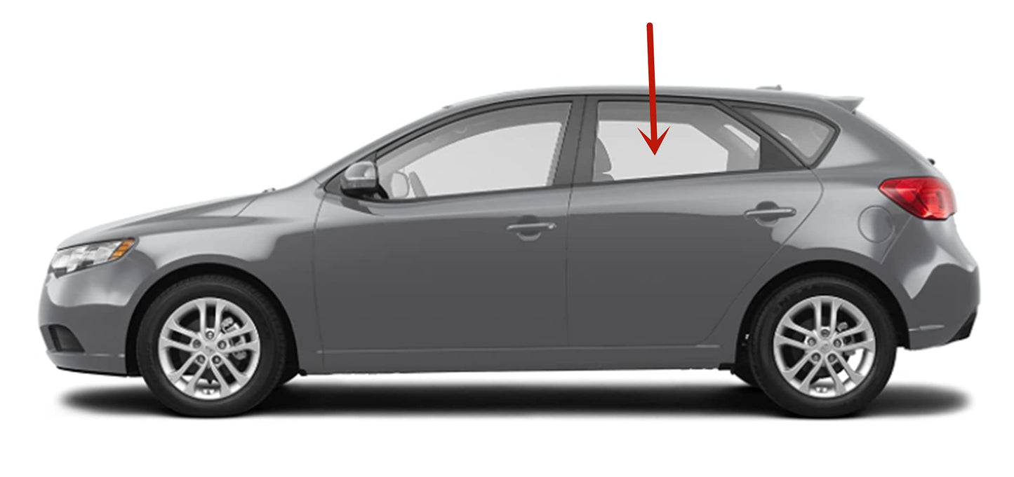OEM Driver Left Side Rear Door Window Door Glass Compatible with Kia Forte 4 Door Hatchback 2011-2013 Models
