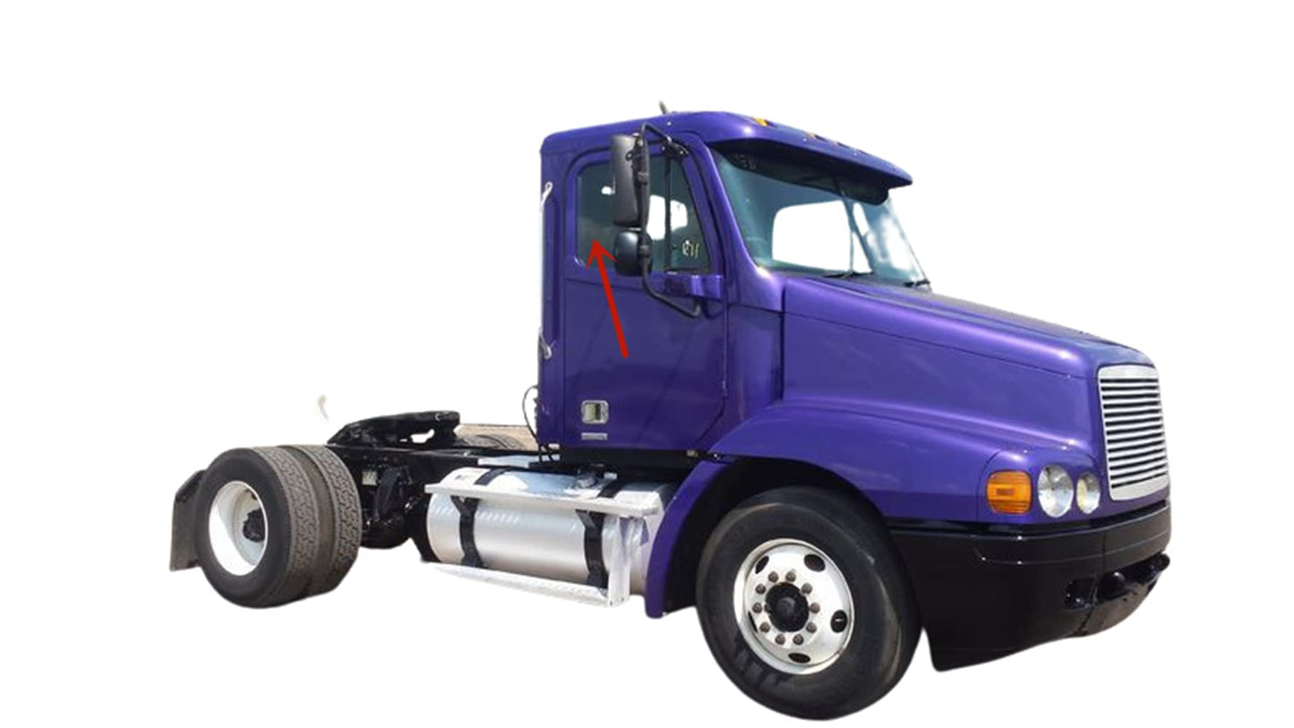 Flat Tempered Front Door Window Door Glass Compatible with Freightliner FL106 / FL112 / FL50 / FL60 / FL70 / FL80 / FLC112 / Hard Hat 1985-2004 Models