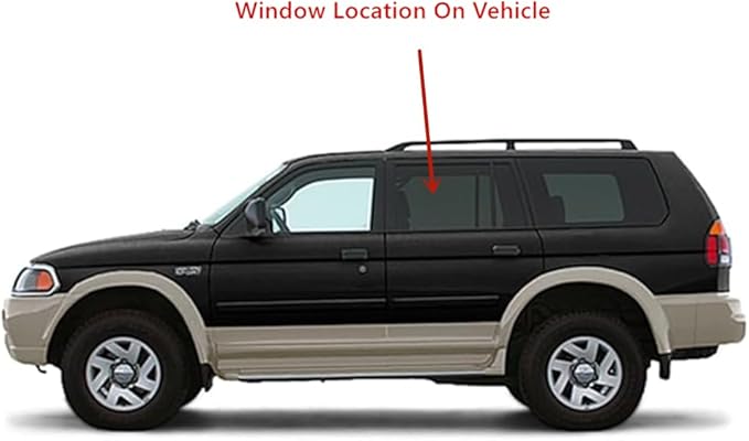 Driver Left Side Rear Door Window Door Glass Compatible with Mitsubishi Montero 2001-2006 Models