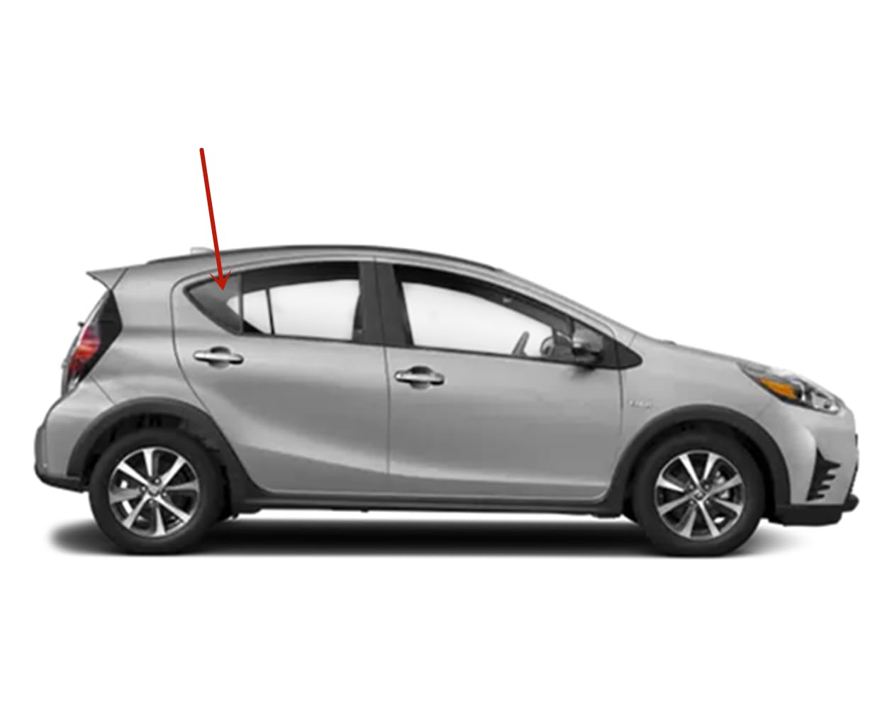 Passenger Right Side Rear Vent Window Vent Glass Compatible with Toyota Prius C 2012-2019 Models