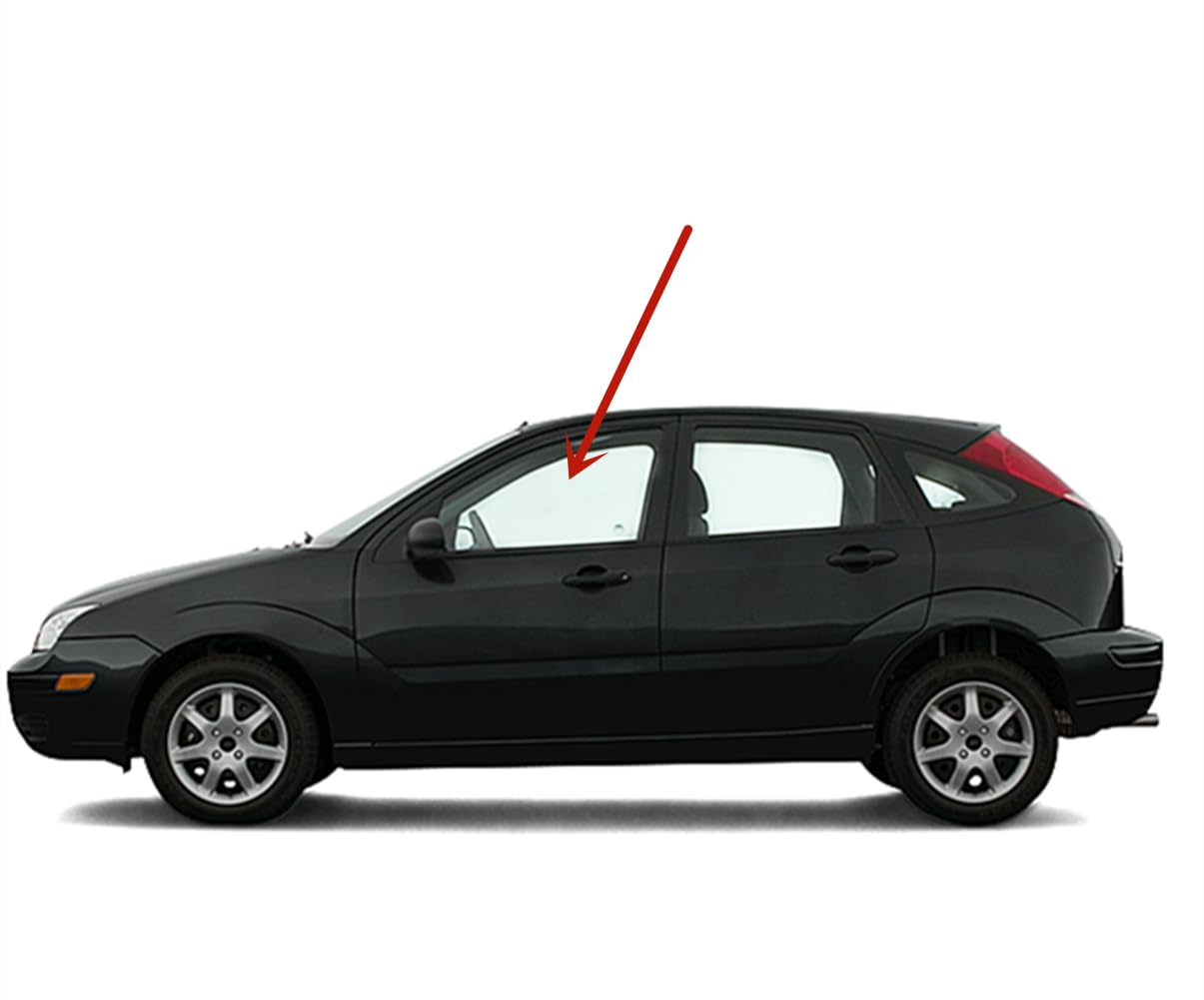 Driver Left Side Front Door Window Door Glass Compatible with Ford Focus 2000-2007 4 Door Models