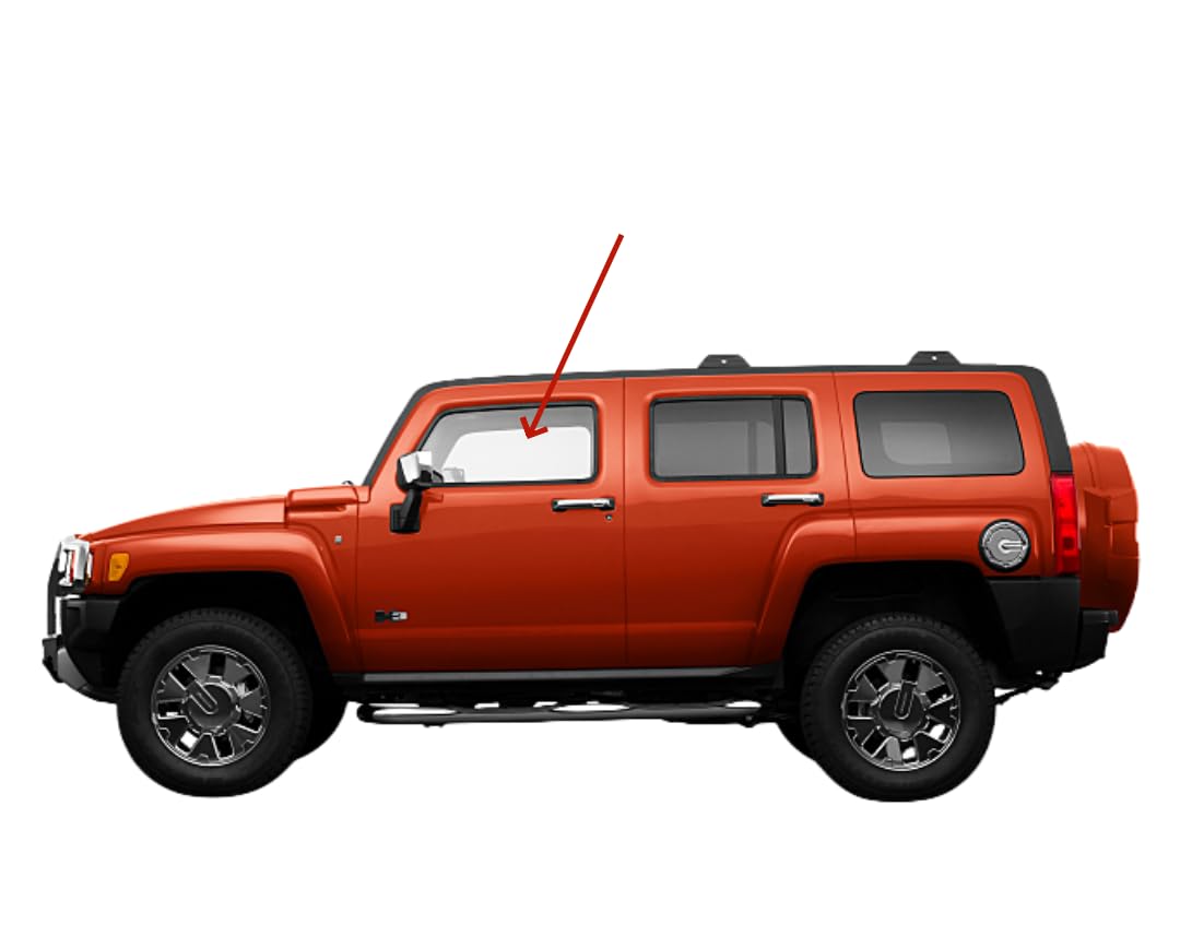 Driver Left Side Front Door Window Door Glass Compatible with Hummer H3 / H3T 2006-2010 Models