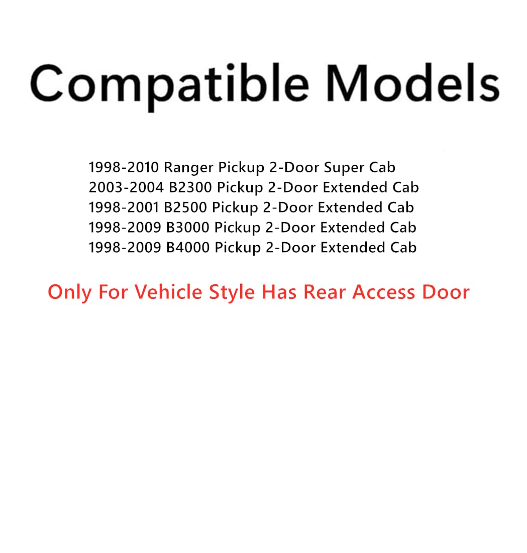Passenger Right Side Quarter Window Door Glass Compatible with Ford Ranger / Mazda B2300 B2500 B3000 B4000 Super/Extended Cab Pickup 1998-2010 (Only For Vehicle Style Has Rear Access Door)