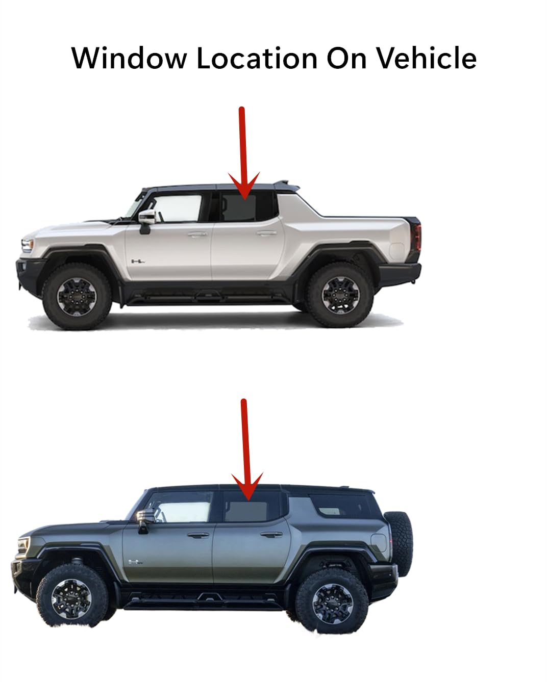 Tempered Driver Left Side Rear Door Window Door Glass Compatible with GMC HUMMER EV Pickup & SUV 2022-2025 Models