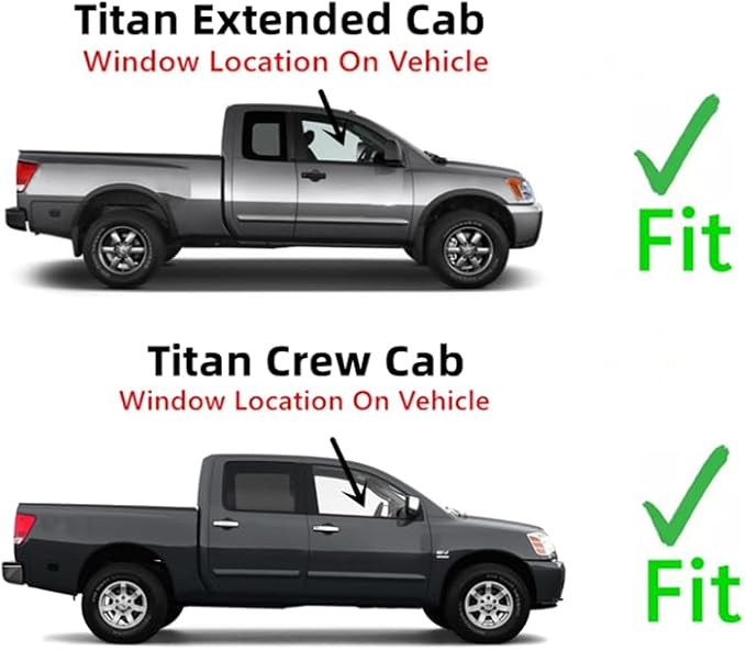 Passenger Right Side Front Door Window Door Glass Compatible with Nissan Titan 2004-2015 Models