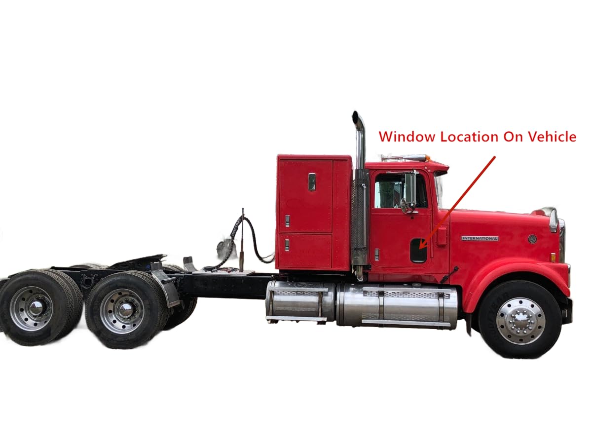 Glass Only Tempered Passenger Right Side Door Lower Window Glass Compatible with International/Navistar 4200 4300 5000 8500 9100 9200 9370 9400 Conco Paystar Transtar 1981-2000 Models