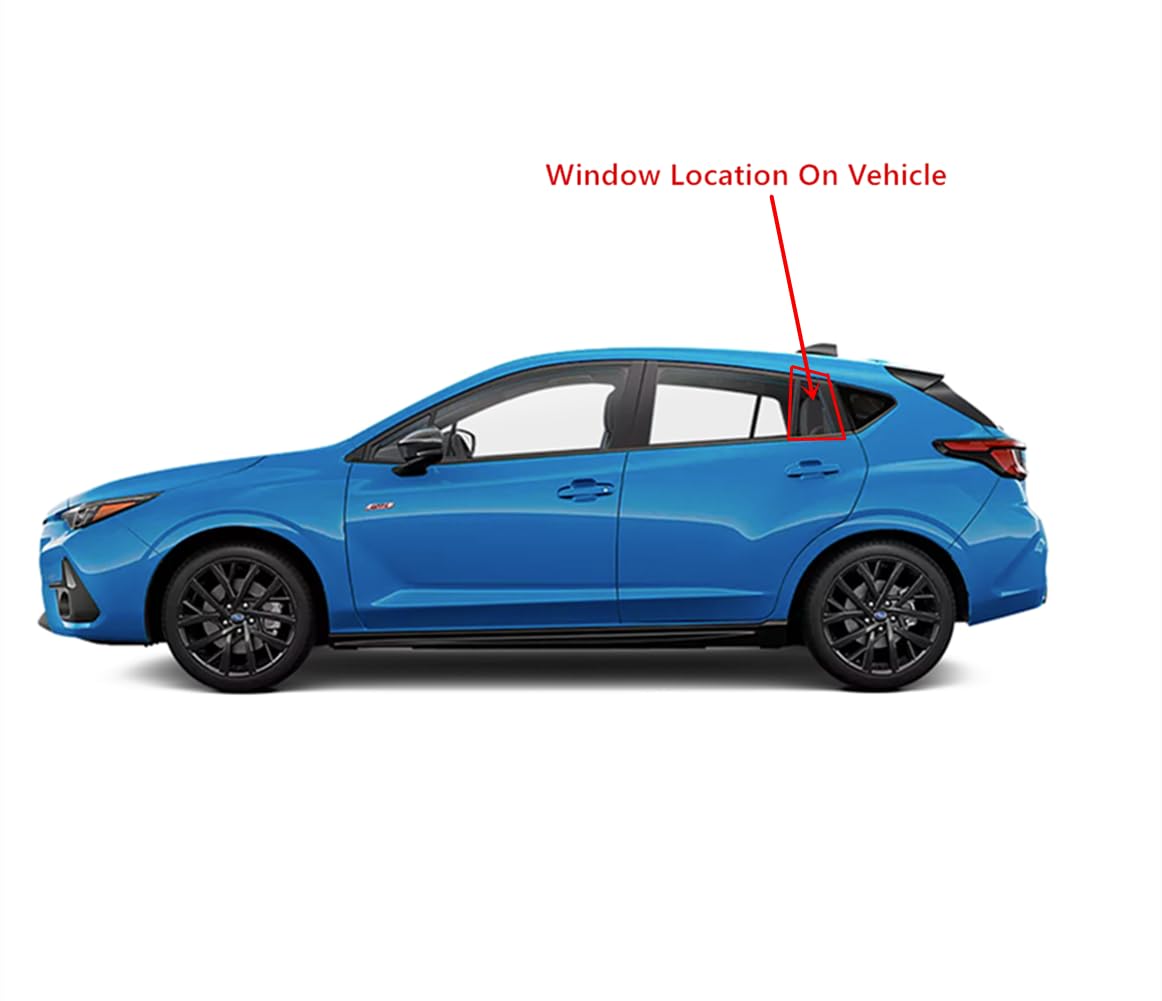 Tempered Driver Left Side Rear Vent Window Vent Glass Compatible with Subaru Impreza 2024-2025 Models