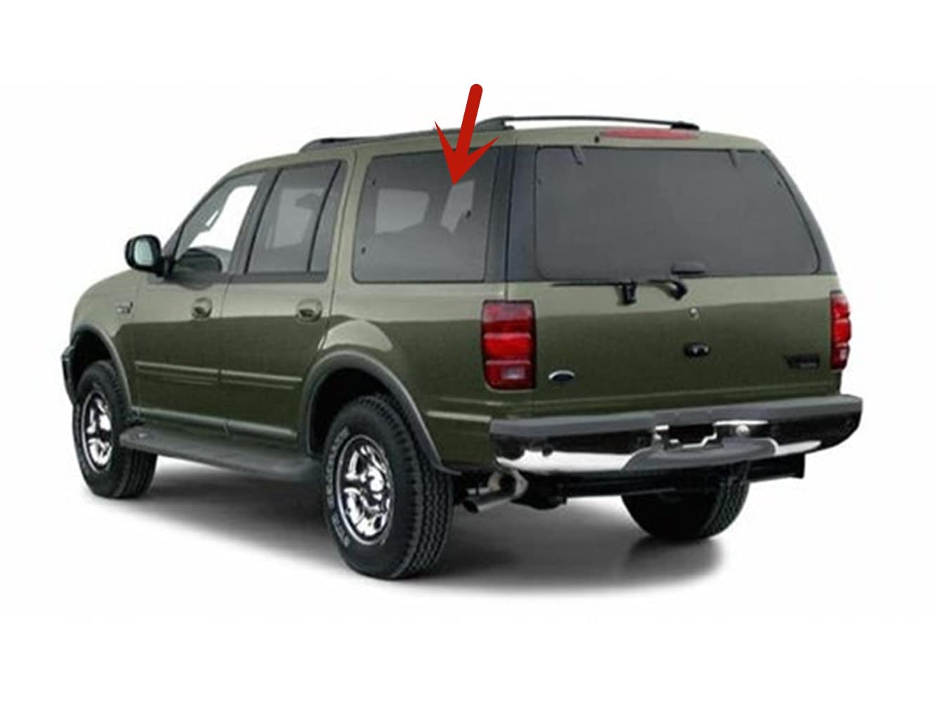 Movable Driver Left Side Rear Quarter Window Quarter Glass Compatible with Ford Expedition 1997-2002 Models