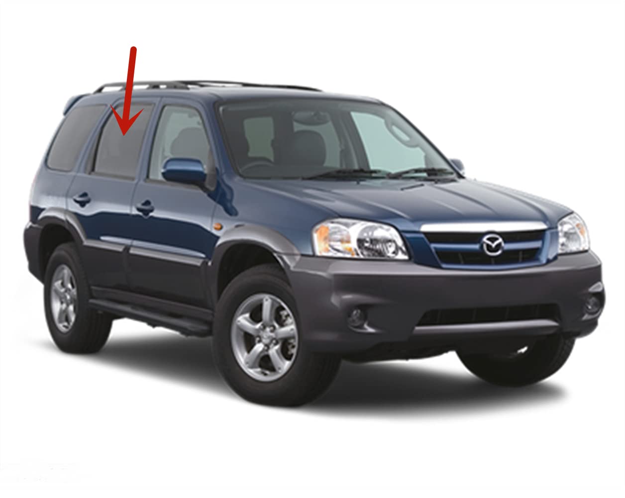 Passenger Right Side Rear Door Window Door Glass Compatible with Mazda Tribute 2001-2006 4 Door Models