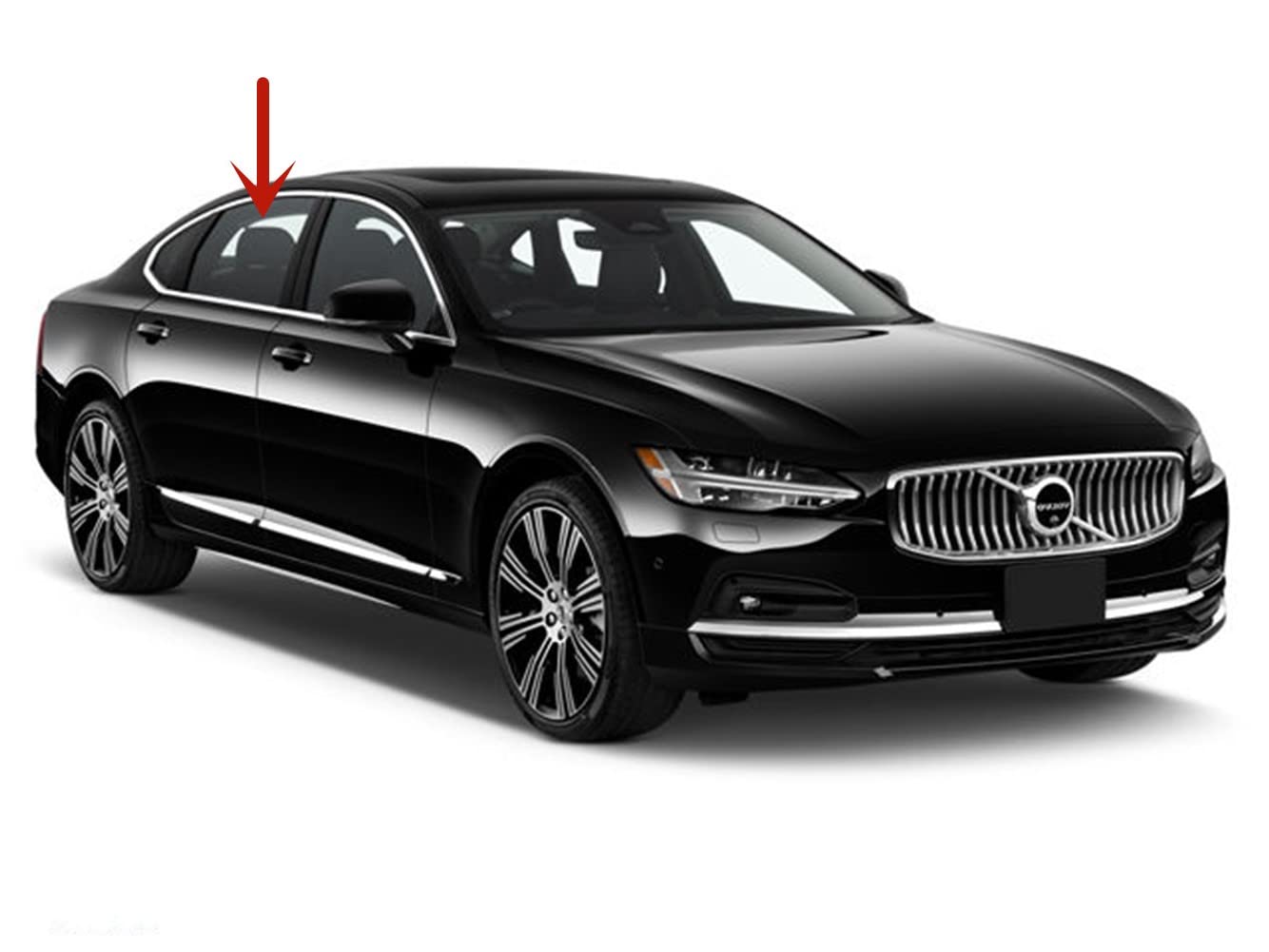 Tempered Passenger Right Side Rear Door Window Door Glass Compatible with Volvo S90 2017-2025 Models