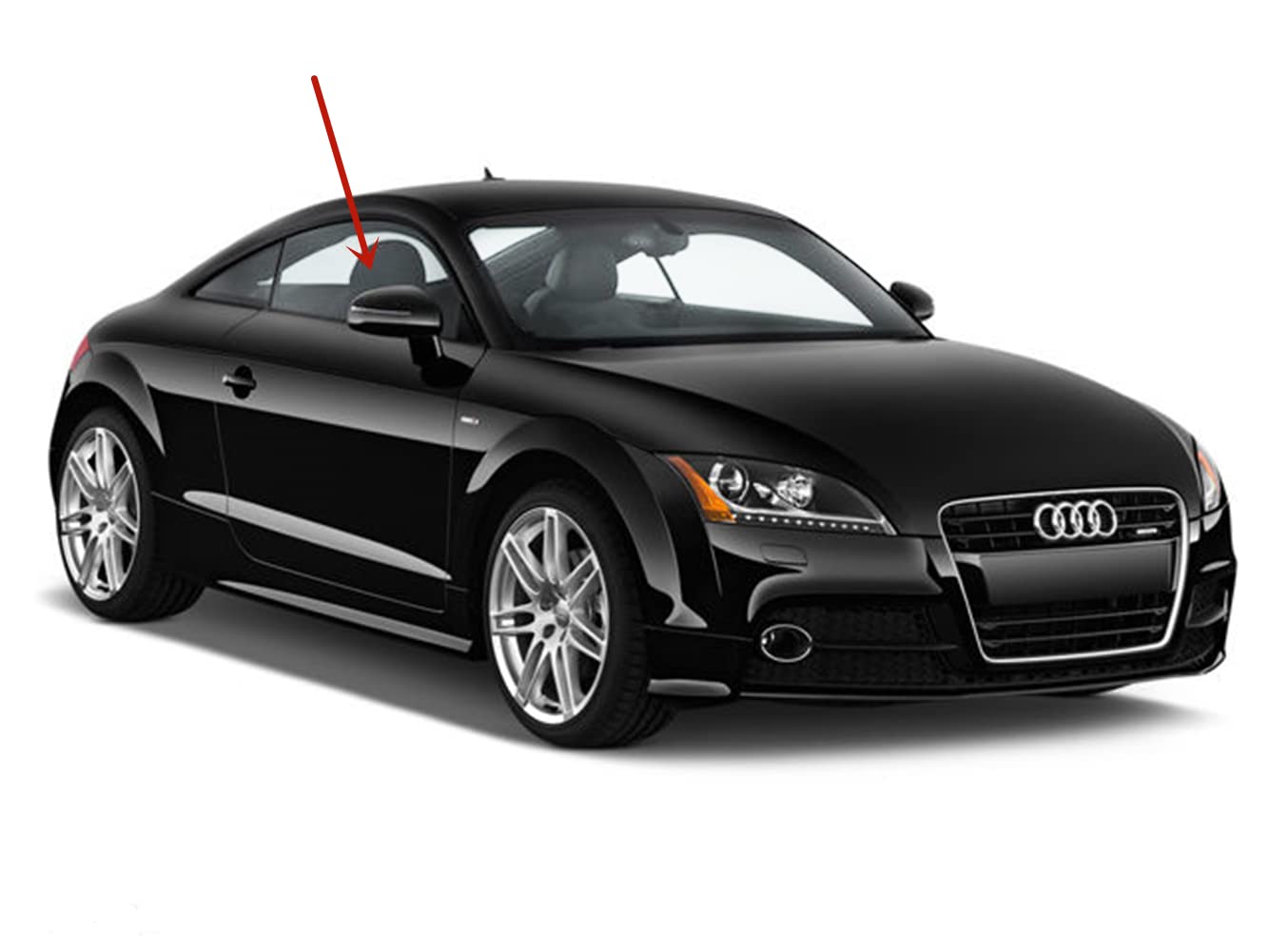 Tempered Passenger Right Side Door Window Door Glass Compatible with Audi TT 2 Door Coupe 2007-2015 Models (Not For Convertible Models)