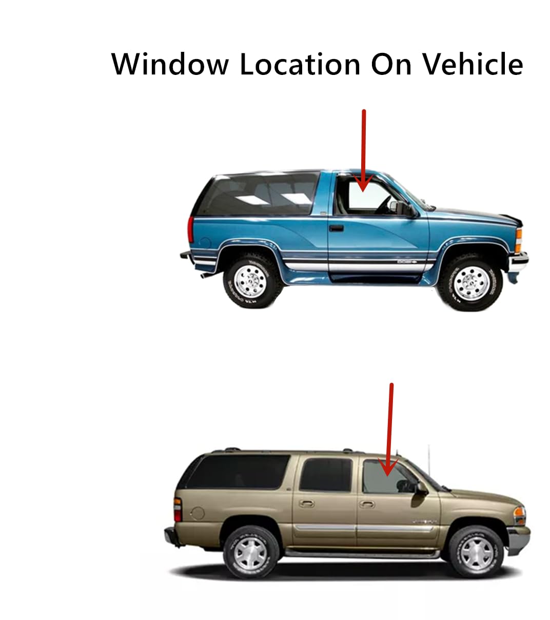 Privacy Passenger Right Side Front Door Window Glass Compatible with GMC Yukon/Suburban 93-99/Topkick 93-96&Chevrolet Tahoe/Suburban 93-99/Kodiak 93-96/Blazer 93-94&Cadillac Escalade 99-00