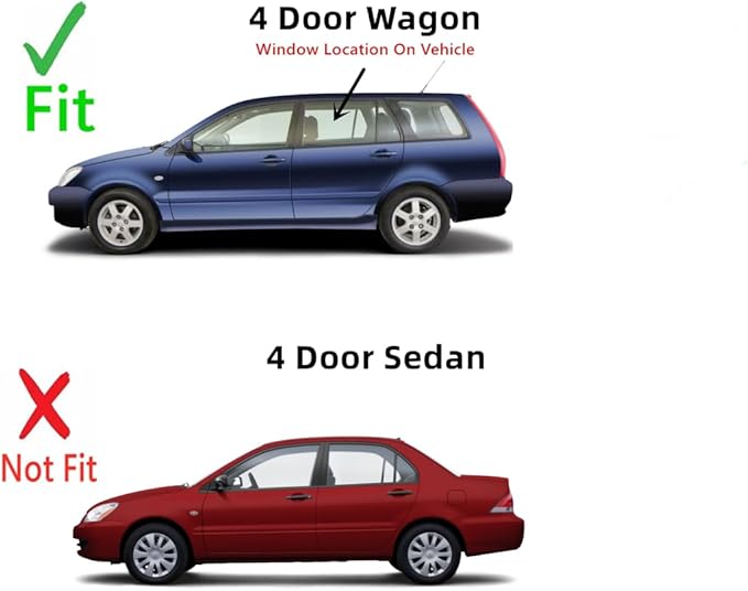 Driver Left Side Rear Door Window Door Glass Compatible with Mitsubishi Lancer 4 Door Wagon 2004-2007 Models