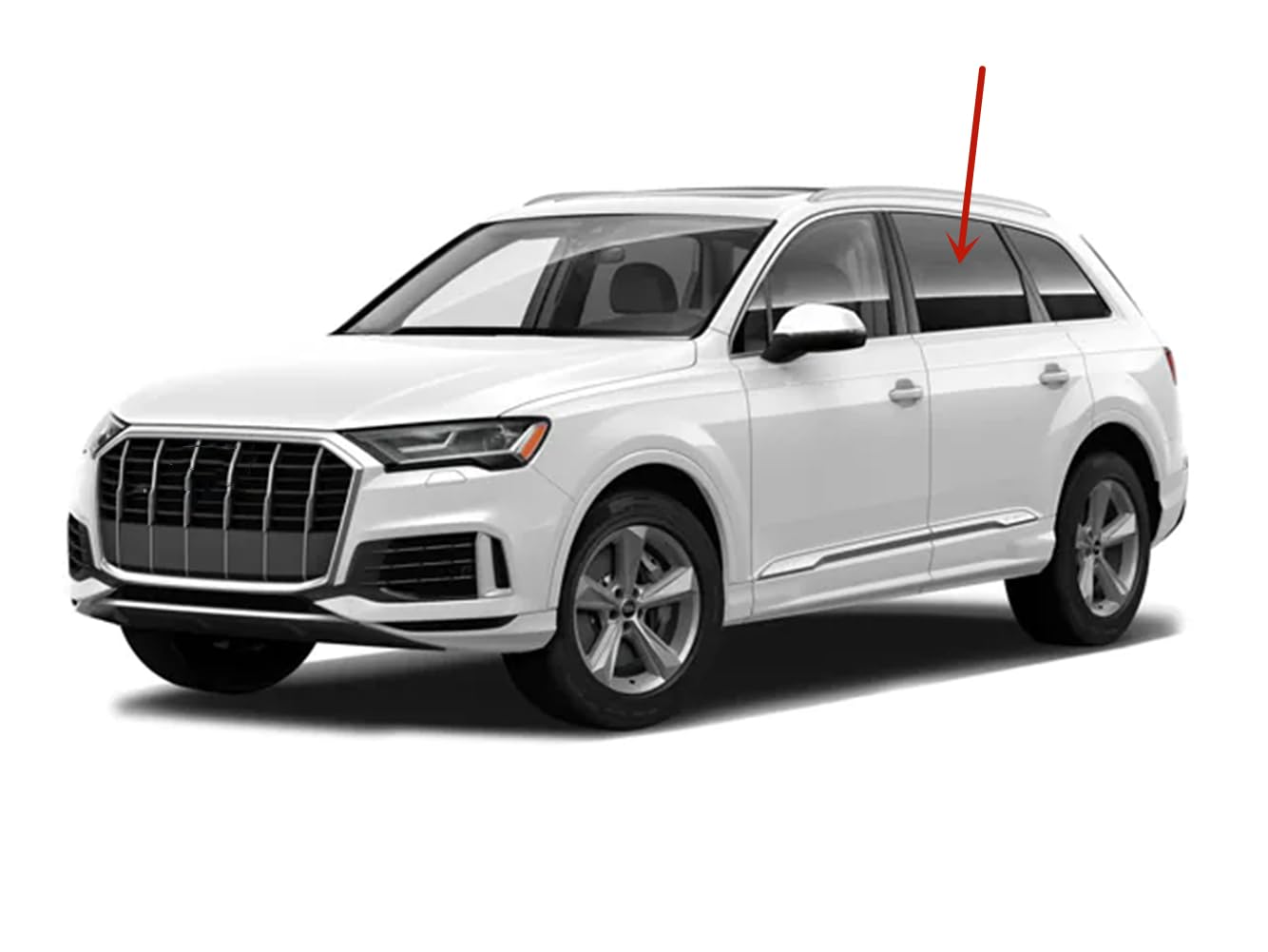 Tempered Driver Left Side Rear Door Window Door Glass Compatible with Audi Q7 2017-2025 Models