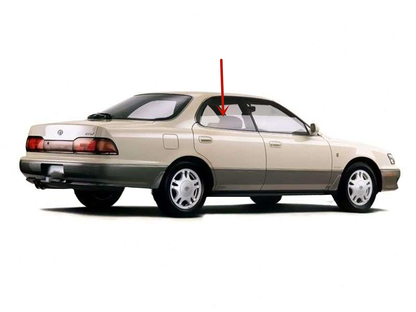 Passenger Right Side Rear Door Window Door Glass Compatible with Toyota Camry 4 Door Sedan 1992-1996 Models
