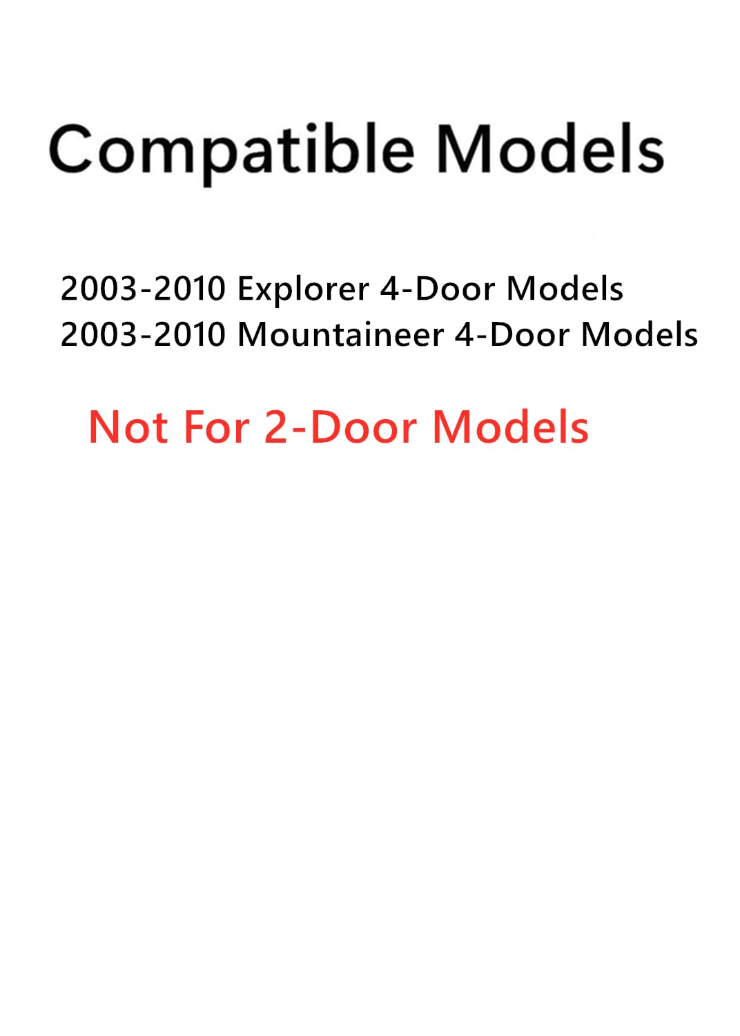 Tempered Passenger Right Side Rear Quarter Window Quarter Glass Compatible with Ford Explorer / Mercury Mountaineer 2003-2010 4-Door Models