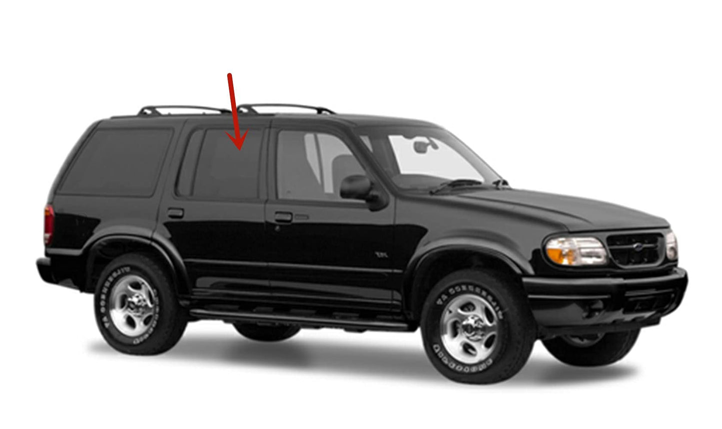 Passenger Right Side Rear Door Window Door Glass Compatible with Ford Explorer 1997-2001 Models/Explorer Sport Trac 2001-2006 Models