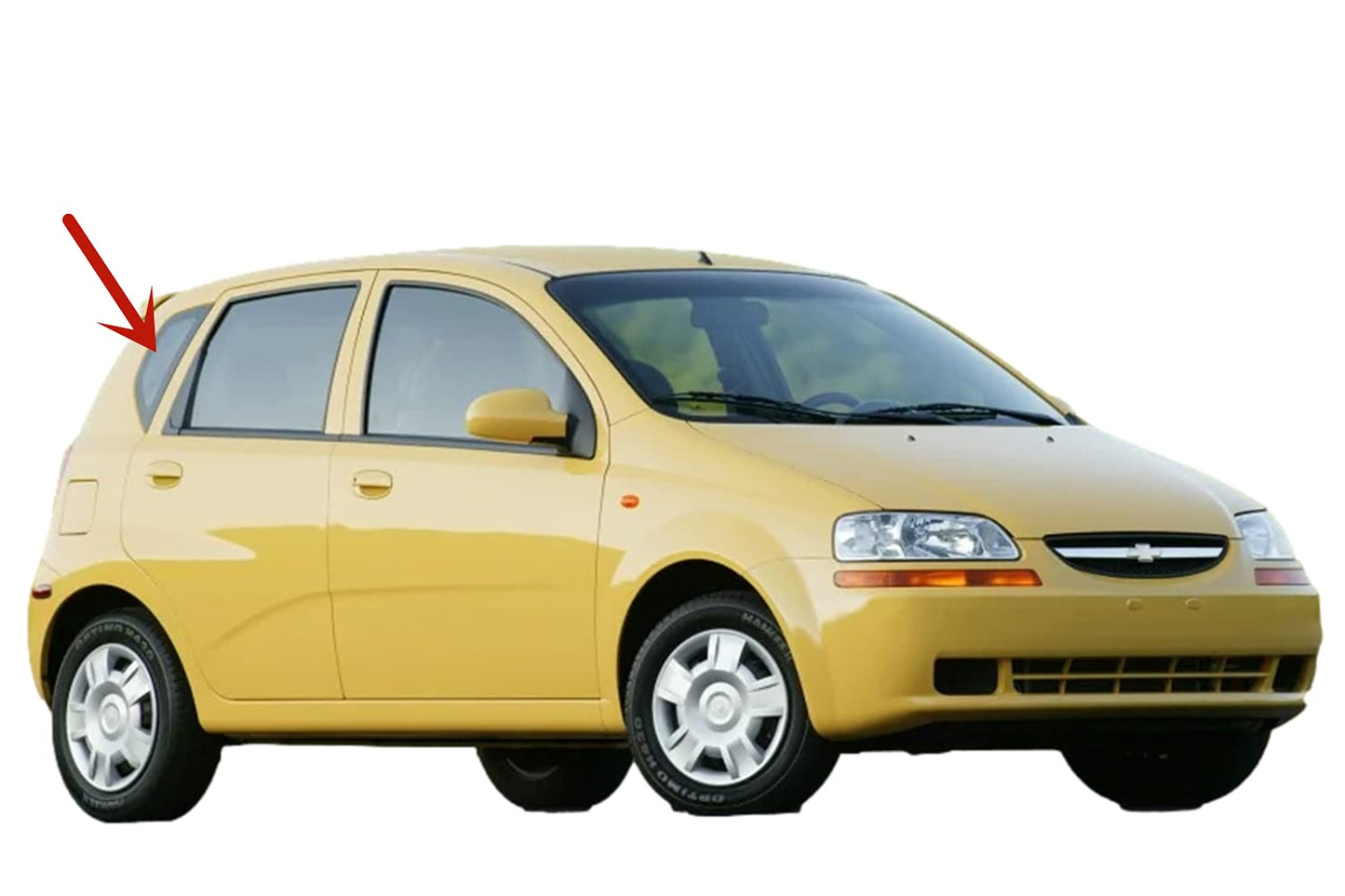 Passenger Right Side Quarter Window Door Glass Compatible with Chevrolet Aveo/Cheverolet Aveo5/Pontiac G3 4 Door Hatchback 2004-2011 Models