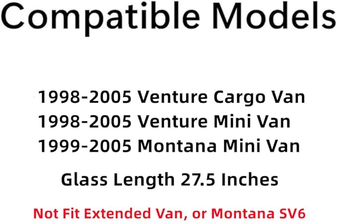 Driver Left Side Rear Quarter Window Quarter Glass Compatible with Chevrolet Venture 1998-2005/Pontiac Montana 1999-2005 Mini/Cargo Van Models