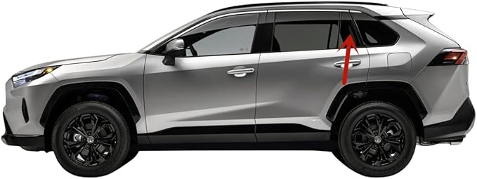 Driver Left Side Rear Vent Window Privacy Glass Compatible with Toyota RAV4 / RAV4 Prime / RAV4 Plug-in Hybrid 2019-2025 Models