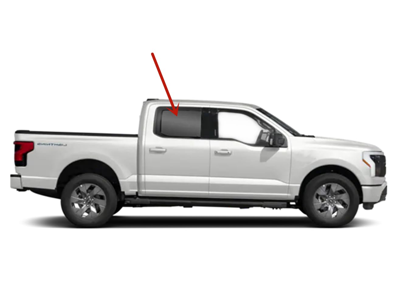 Tempered Passenger Right Side Rear Door Window Door Glass Compatible with Ford F-Series F150 F250 F350 F450 F550 4-Door Crew Cab 2023-2025 Models