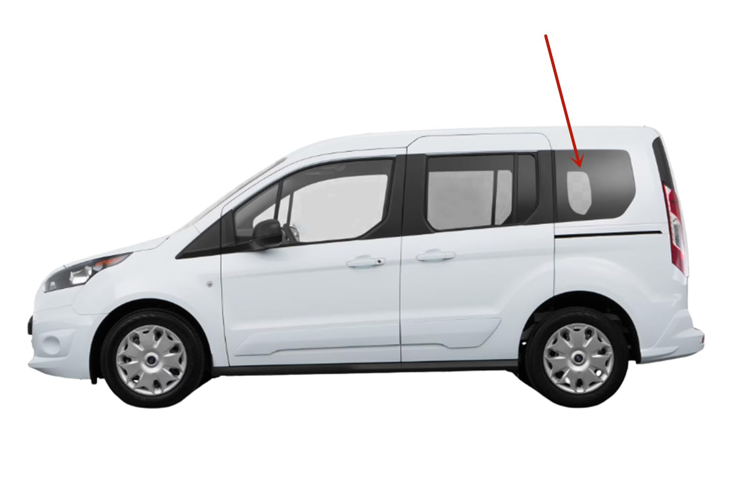 Driver Left Side Quarter Window Quarter Glass Compatible with Ford Transit Connect 2014-2023 Short Wheel Base Models