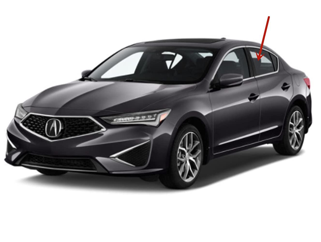 Driver Left Side Rear Door Window Door Glass Compatible with Acura ILX 2013-2022 Models