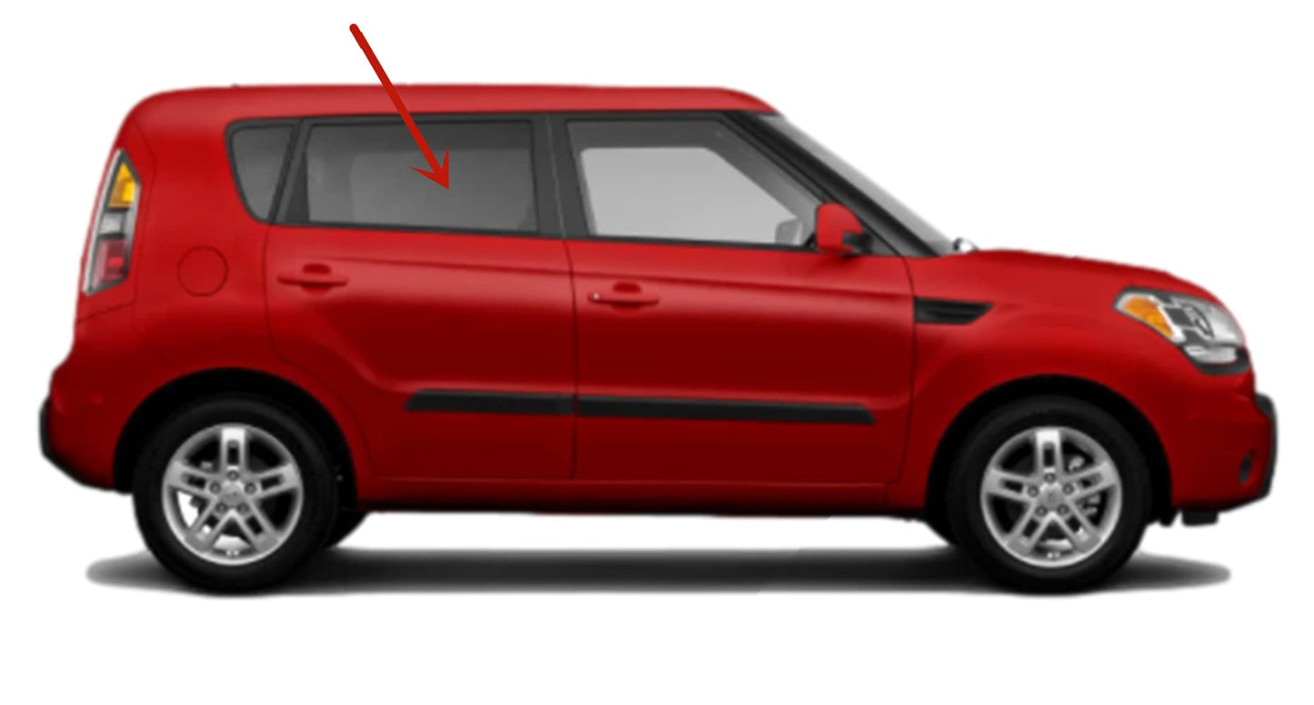 Passenger Right Side Rear Door Window Door Glass Compatible with Kia Soul 4 Door Hatchback 2010-2013 Models