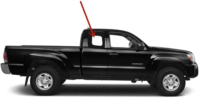 Clear Passenger Right Side Quarter Window Quarter Glass Compatible with Toyota Tacoma Pickup Extended Cab 2005-2015 Models
