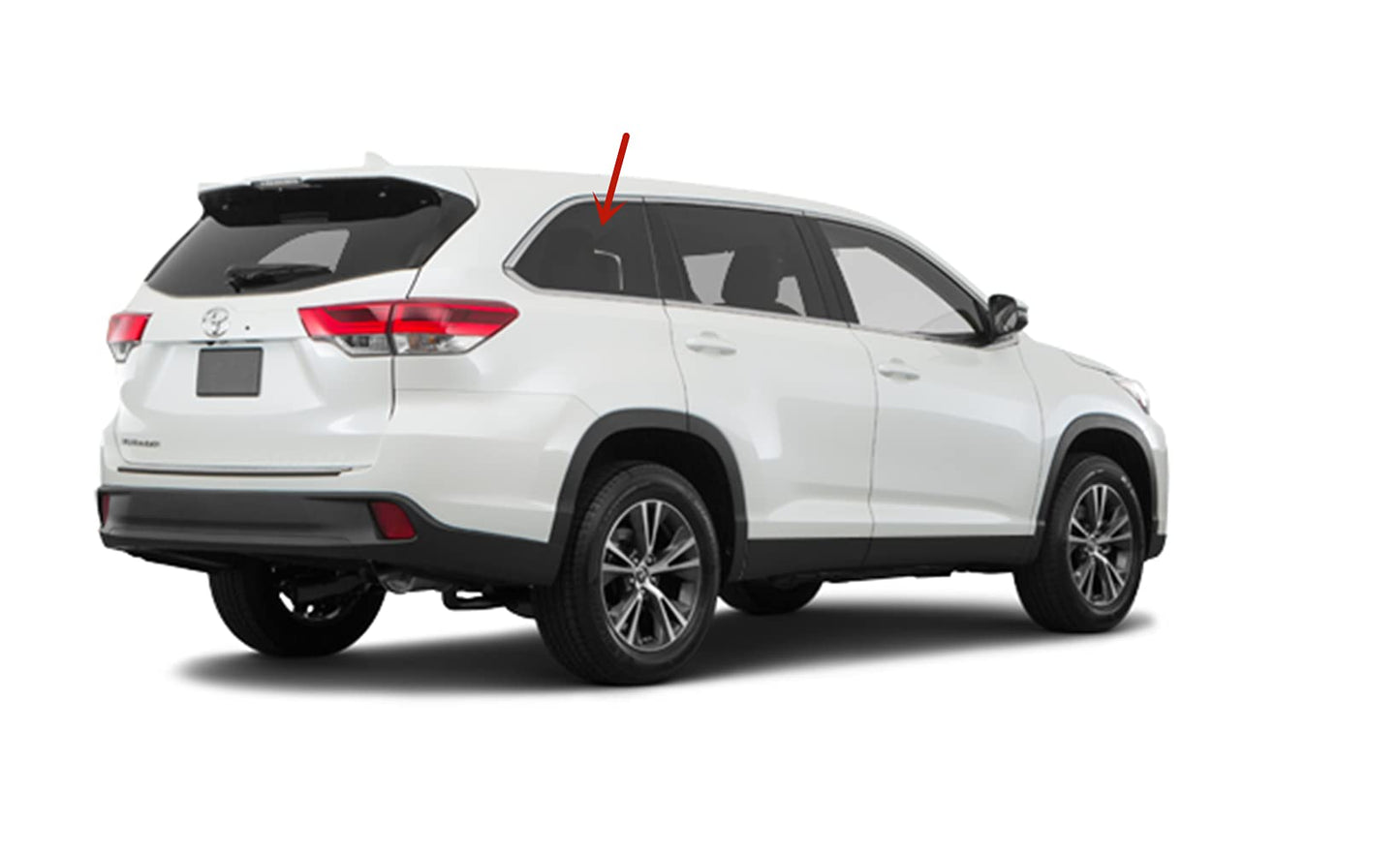 Passenger Right Side Quarter Window Quarter Glass Chrome Moulding Compatible with Toyota Highlander / Highlander Hybrid 2014-2019 Models