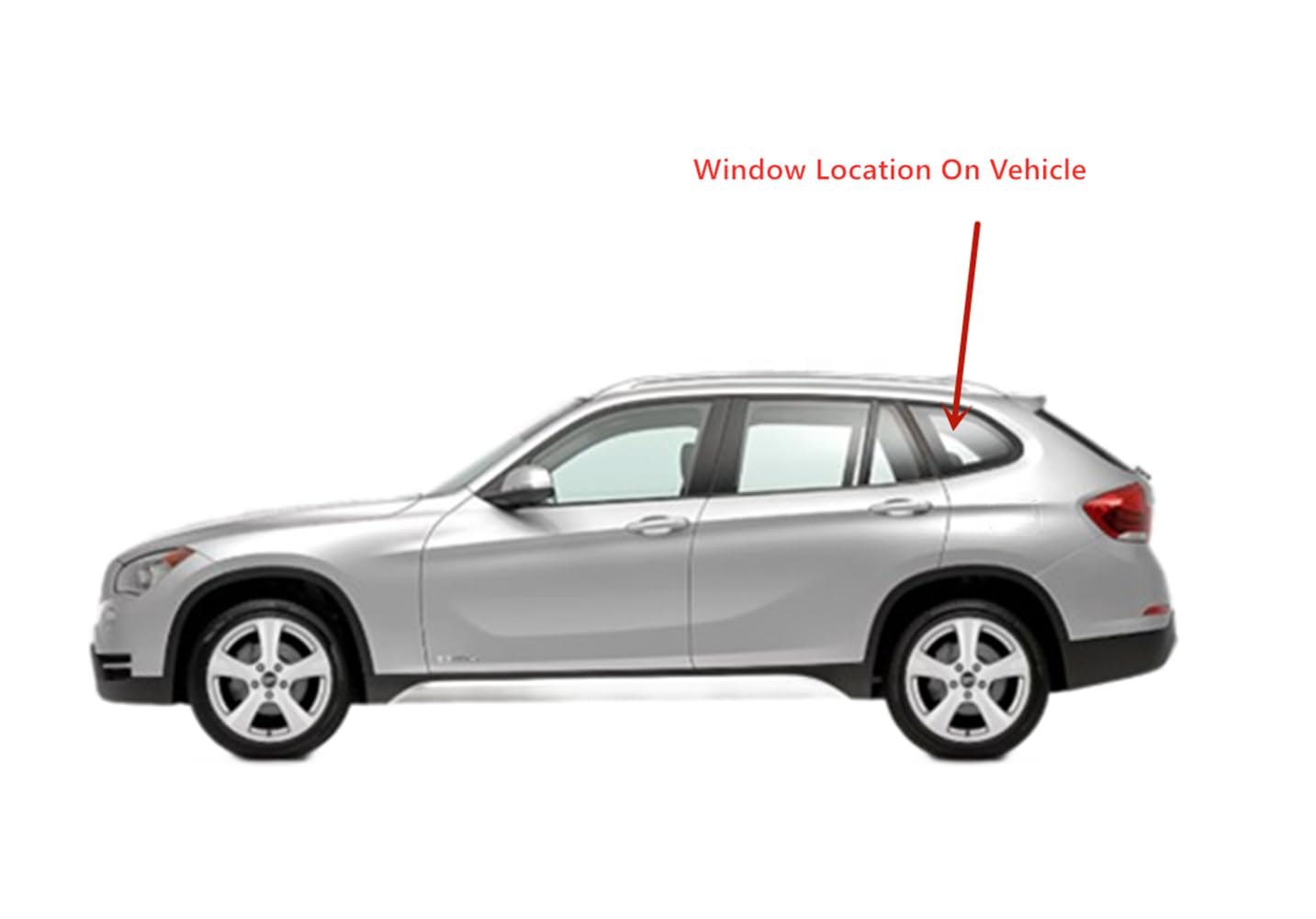 Clear Driver Left Side Quarter Window Quarter Glass Compatible with BMW X1 2011-2015 Models