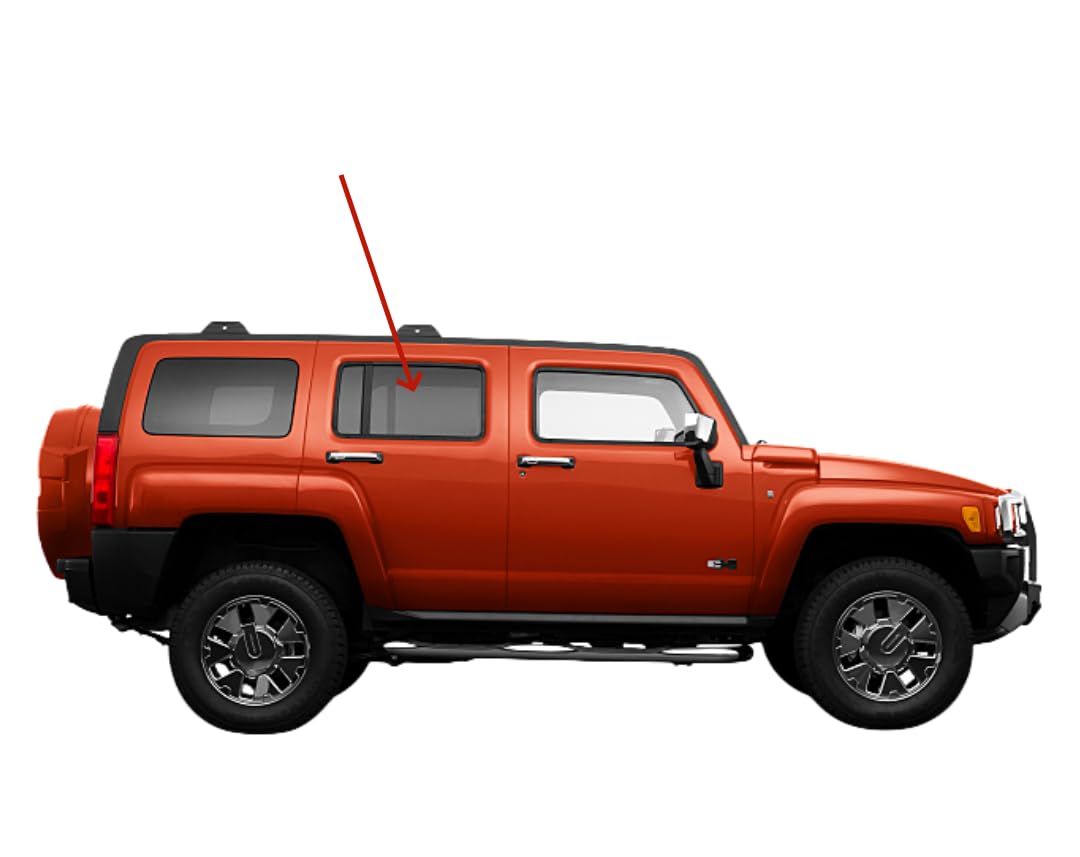 Passenger Right Side Rear Door Window Door Glass Compatible with Hummer H3 2006-2010
