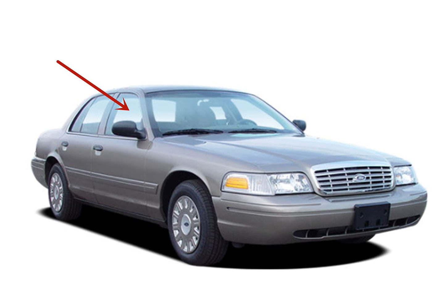 Passenger Right Side Front Door Window Door Glass Compatible with Ford Crown Victoria 1992-2011 Models