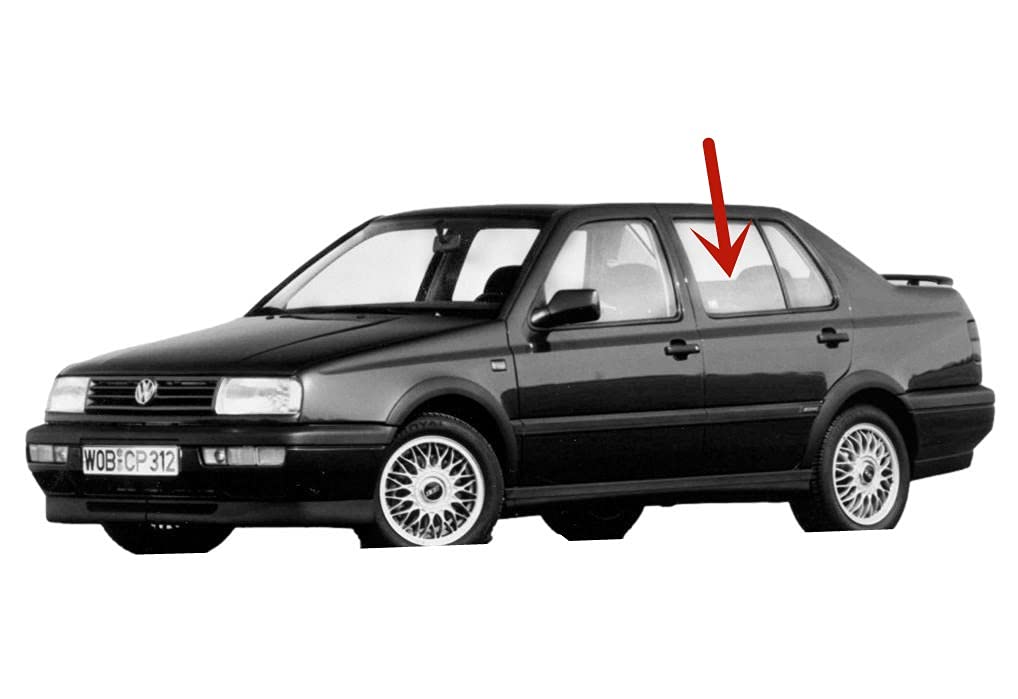 Driver Left Side Rear Door Window Door Glass Compatible with Volkswagen Golf / Golf III / Jetta / Jetta III 1993-1999 4 Door Models