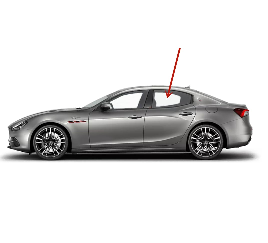 Tempered Driver Left Side Rear Door Window Door Glass Compatible with Maserati Ghibli 2014-2024 Models