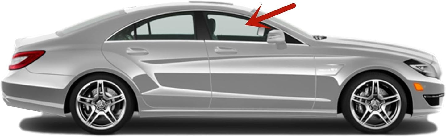 Tempered Passenger Right Side Front Door Window Door Glass Compatible with Mercedes Benz CLS400 / CLS550 / CLS63AMG / 2012-2018 Models