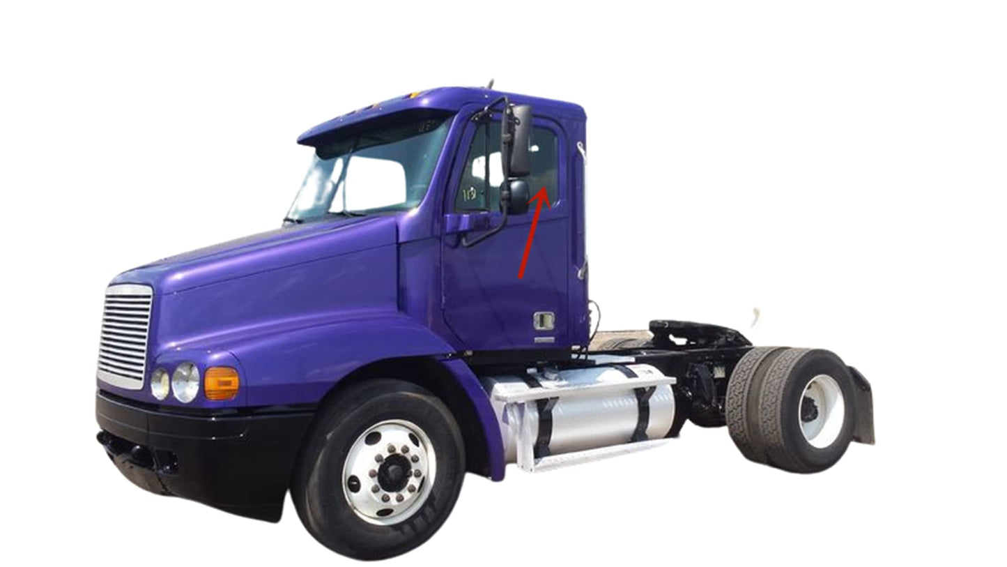 Flat Tempered Front Door Window Door Glass Compatible with Freightliner FL106 / FL112 / FL50 / FL60 / FL70 / FL80 / FLC112 / Hard Hat 1985-2004 Models