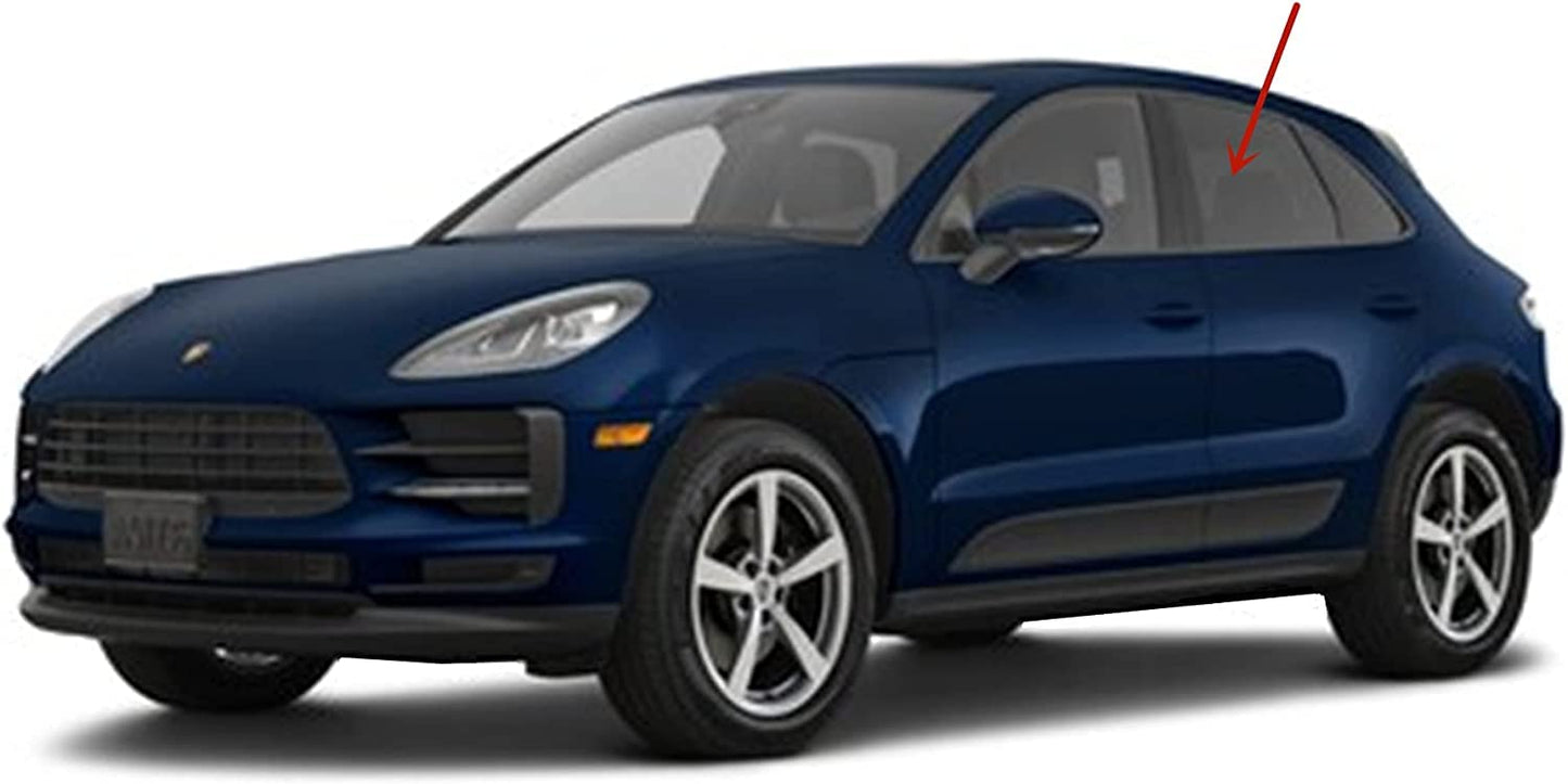 Tempered Driver Left Side Rear Door Window Door Glass Compatible with Porsche Macan / Macan S 2015-2024 Models