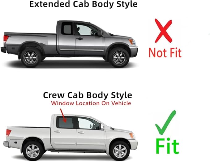 Passenger Right Side Rear Door Window Door Glass Compatible with Nissan Titan 4 Door Crew Cab 2004-2015 Models