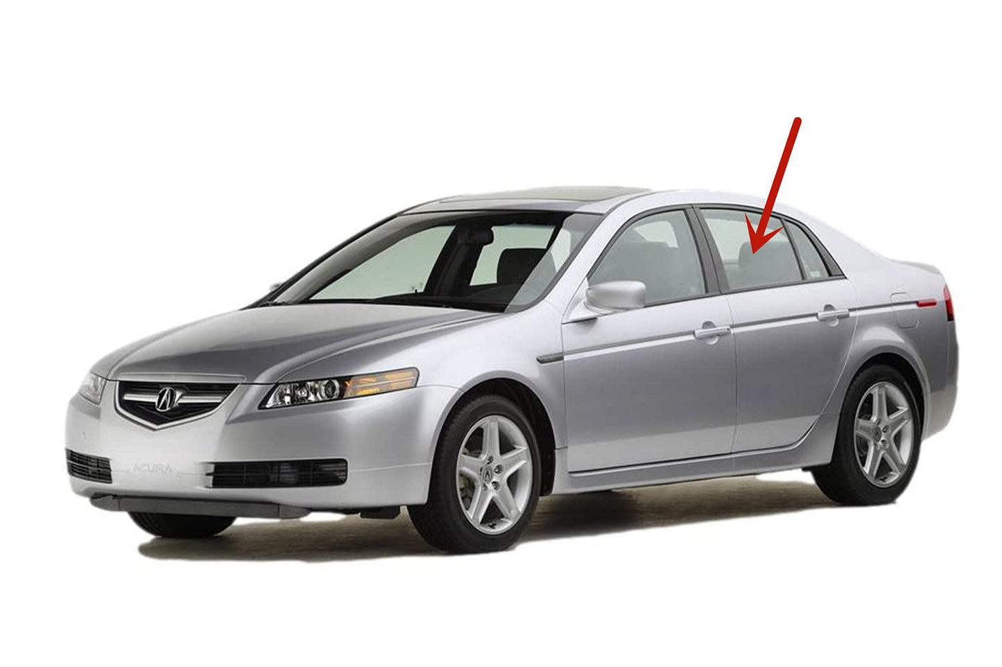 Driver Left Side Rear Door Window Door Glass Compatible with Acura TL 2004-2008 Models