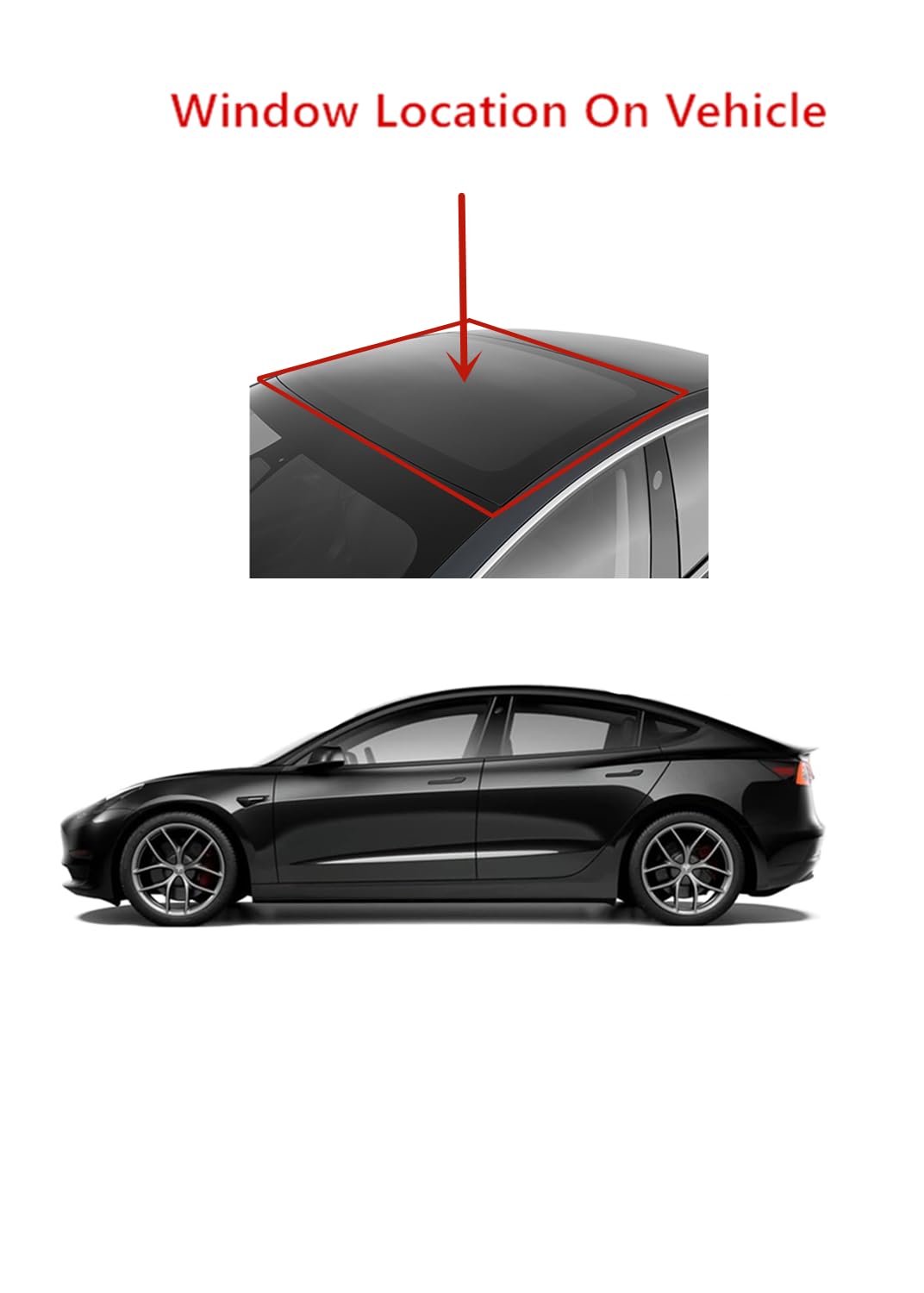 Laminated Top Roof Sunroof Panoramic Window Glass Compatible with Tesla Model 3 2017-2023 Models