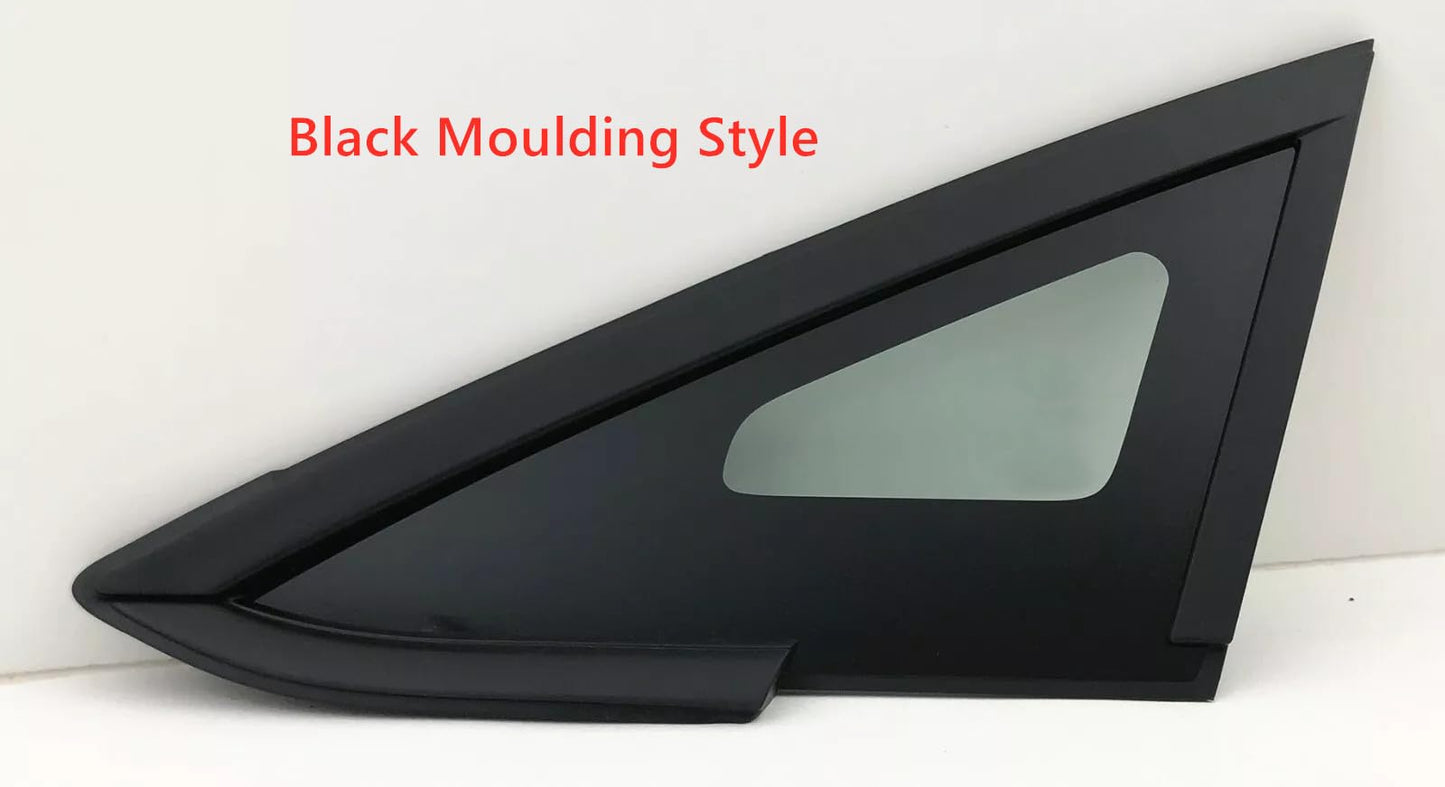 Tempered Black Moulding Style Driver Left Side Front Vent Window Vent Glass Compatible with Ford Fiesta 2011-2019 Models