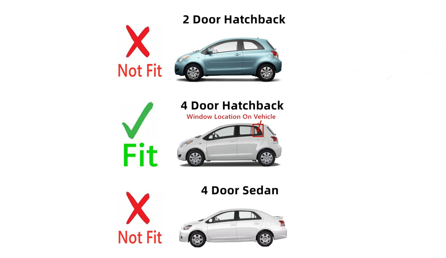Driver Left Side Rear Vent Window Vent Glass Compatible with Toyota Yaris 4 Door Hatchback 2006-2011 Models