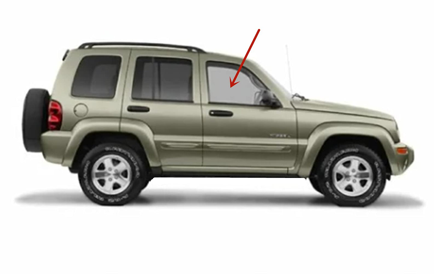 Passenger Right Side Front Door Window Door Glass Compatible with Jeep Liberty 2002-2007 Models